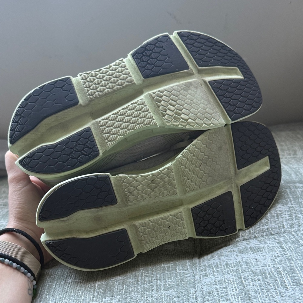 On Running Women's Athletic Shoes - White and Light Green - Picture 5 of 6
